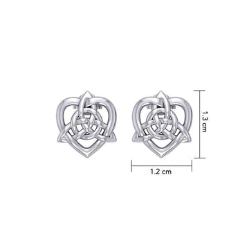 Celtic Heart And Triquetra Post Earrings TER2160 - Jewelry